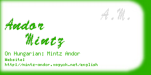 andor mintz business card